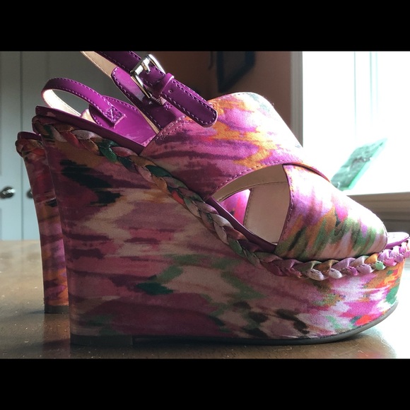 Marc Fisher Pink Multi Platform Shoes 7.5 - Picture 2 of 8